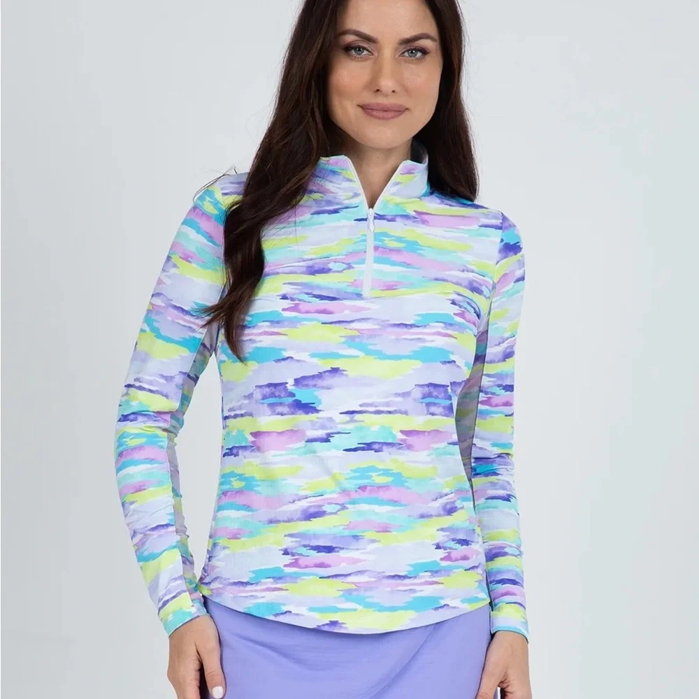 New IBKUL Icefil Golf 1/4 Zip Mock Top - Picture 1 of 9